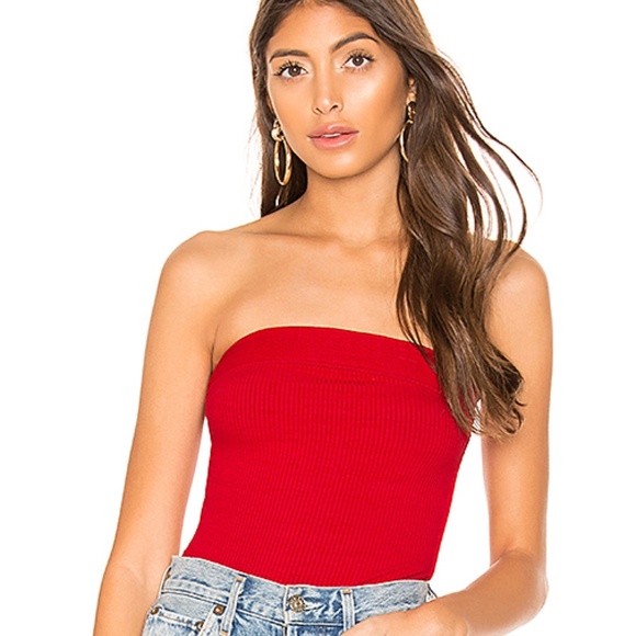 Free People Tops - NWT Free People Show Me Solid Red Tube Top
